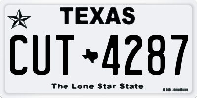 TX license plate CUT4287