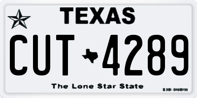 TX license plate CUT4289