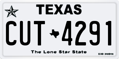 TX license plate CUT4291