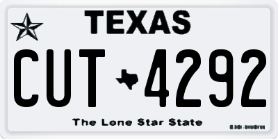 TX license plate CUT4292