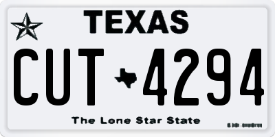 TX license plate CUT4294