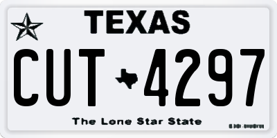TX license plate CUT4297