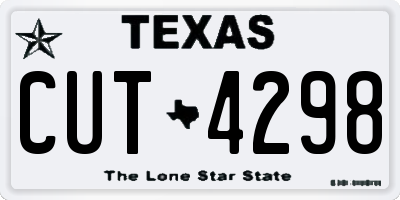 TX license plate CUT4298