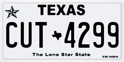 TX license plate CUT4299