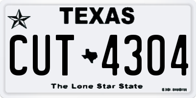TX license plate CUT4304