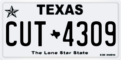 TX license plate CUT4309