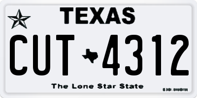 TX license plate CUT4312