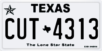 TX license plate CUT4313