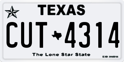 TX license plate CUT4314