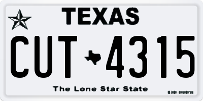 TX license plate CUT4315