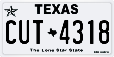 TX license plate CUT4318