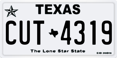 TX license plate CUT4319