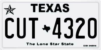 TX license plate CUT4320