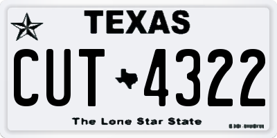 TX license plate CUT4322