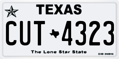 TX license plate CUT4323