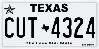 TX license plate CUT4324