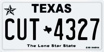 TX license plate CUT4327