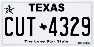 TX license plate CUT4329