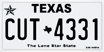 TX license plate CUT4331