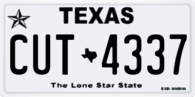 TX license plate CUT4337
