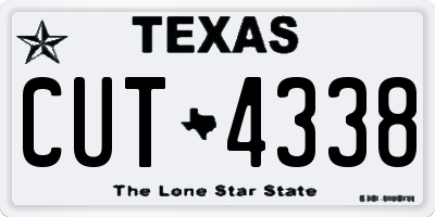 TX license plate CUT4338