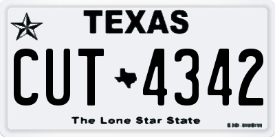 TX license plate CUT4342