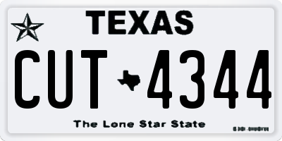 TX license plate CUT4344