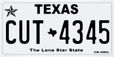 TX license plate CUT4345