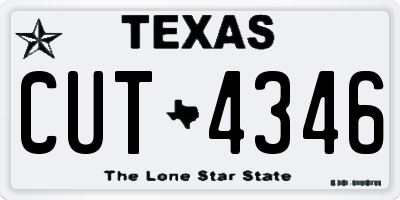 TX license plate CUT4346