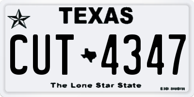 TX license plate CUT4347
