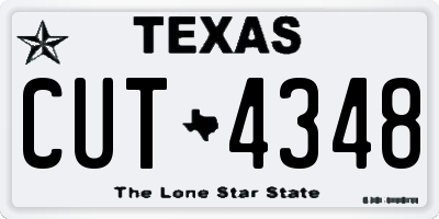 TX license plate CUT4348