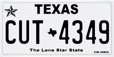 TX license plate CUT4349