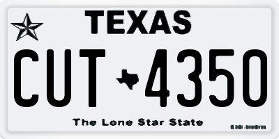 TX license plate CUT4350