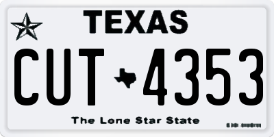 TX license plate CUT4353