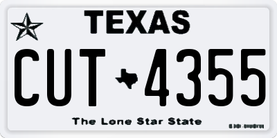 TX license plate CUT4355
