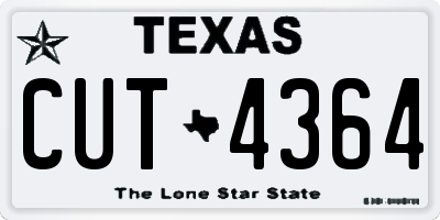 TX license plate CUT4364