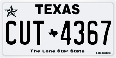 TX license plate CUT4367