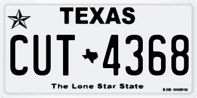 TX license plate CUT4368