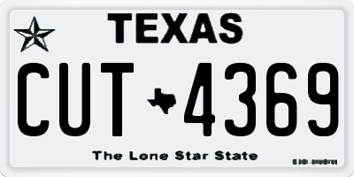 TX license plate CUT4369