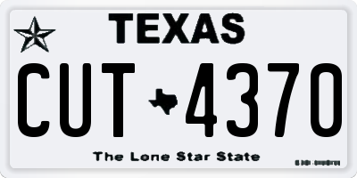 TX license plate CUT4370