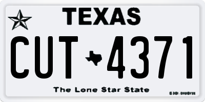 TX license plate CUT4371
