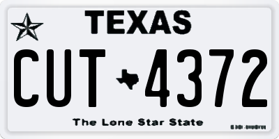 TX license plate CUT4372