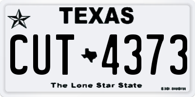 TX license plate CUT4373