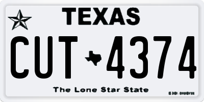 TX license plate CUT4374