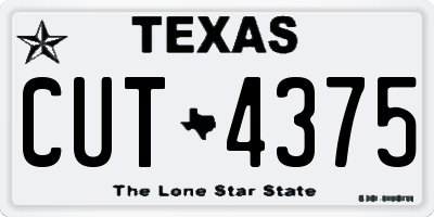 TX license plate CUT4375