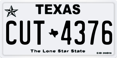 TX license plate CUT4376
