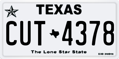 TX license plate CUT4378