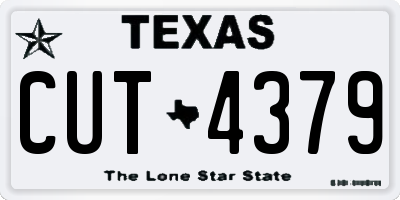 TX license plate CUT4379