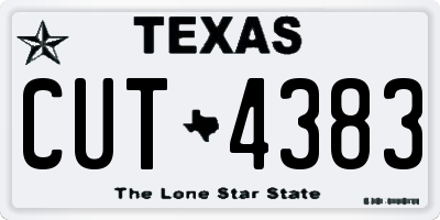 TX license plate CUT4383