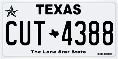 TX license plate CUT4388